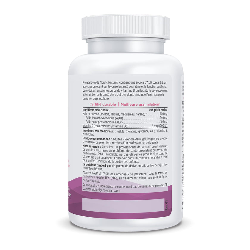 Nordic Naturals Prenatal DHA - Supports Brain Development in Babies During Pregnancy and Lactation, Unflavoured, 90 Count 🍁 All In One Marketplace Canada