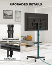 BONTEC Mobile TV Stand with Tilt Function, Rolling TV Cart for 23-60