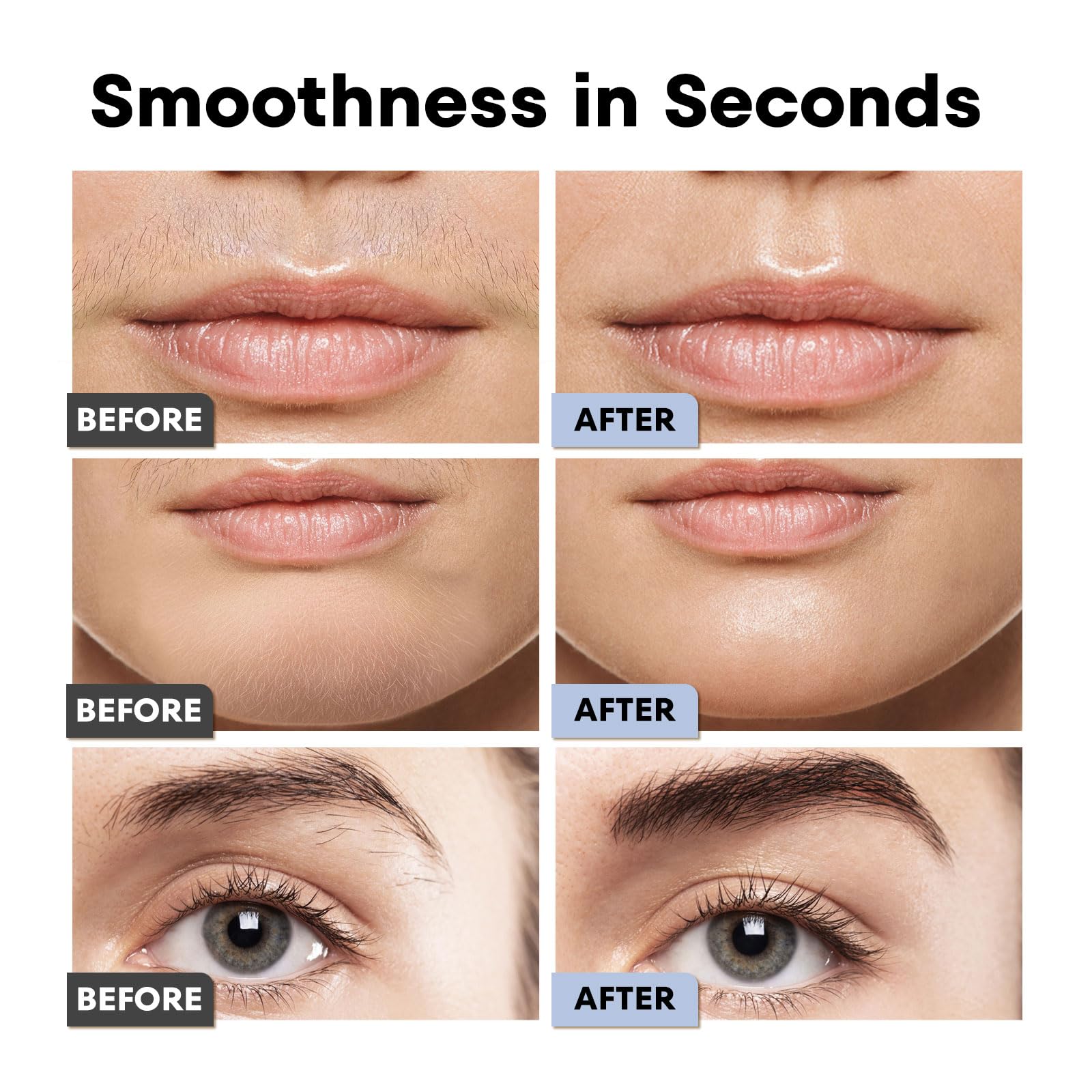 VG VOGCREST Eyebrow Facial Trimmer: 2 in1 Rechargeable Facial Hair Removal and Eyebrow Shaver - Face Lips Body Painless Facial Razor with Built-in LED Light (Sky Blue) 🍁 All In One Marketplace Canada