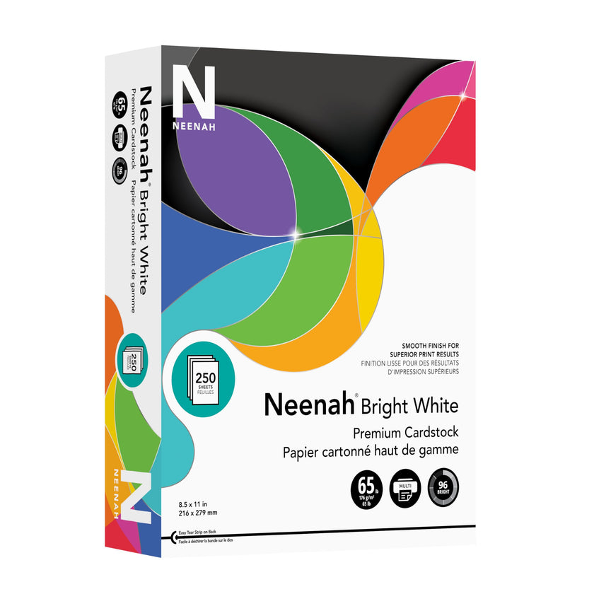 Neenah Premium Cardstock, 96 Brightness, 65 lb, Letter, Bright White, 250 Sheets per Pack (91904) 🍁 All In One Marketplace Canada