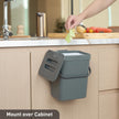 EKO Puro Mini Wall-Mounted Trash Can with Lid, Indoor Food Waste Compost Bucket, 0.79 Gal / 3L Small Hanging Trash Can for Kitchen (Grey) 🍁 All In One Marketplace Canada