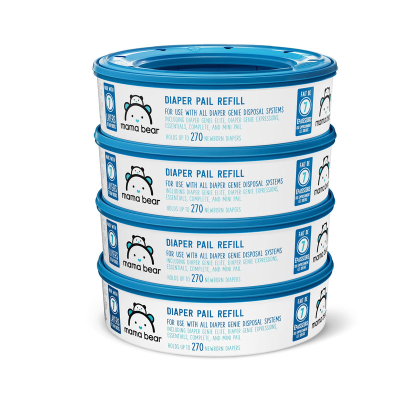 Mama Bear Diaper Pail Refills for Diaper Genie Pails, 270 Count (Pack of 4) 🍁 All In One Marketplace Canada