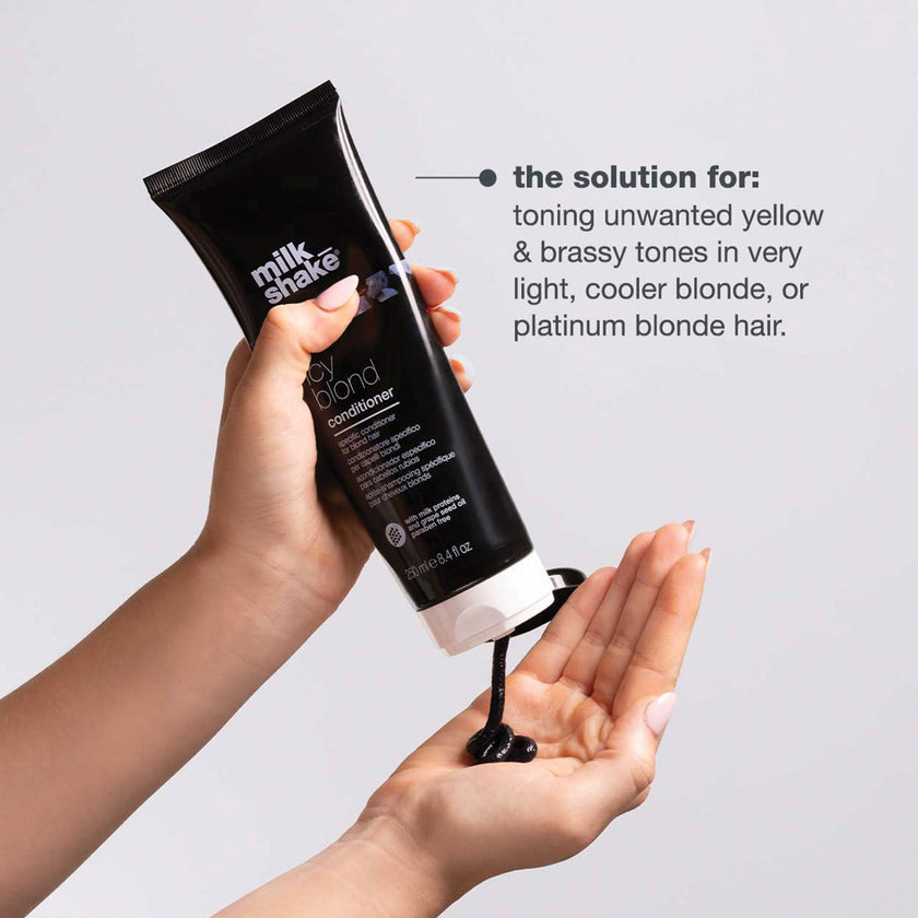 milk_shake Icy Blond Conditioner - Black Pigment Silver Conditioner for Very Light Blond and Platinum Hair, 8.4 Fl Oz (250 ml) 🍁 All In One Marketplace Canada