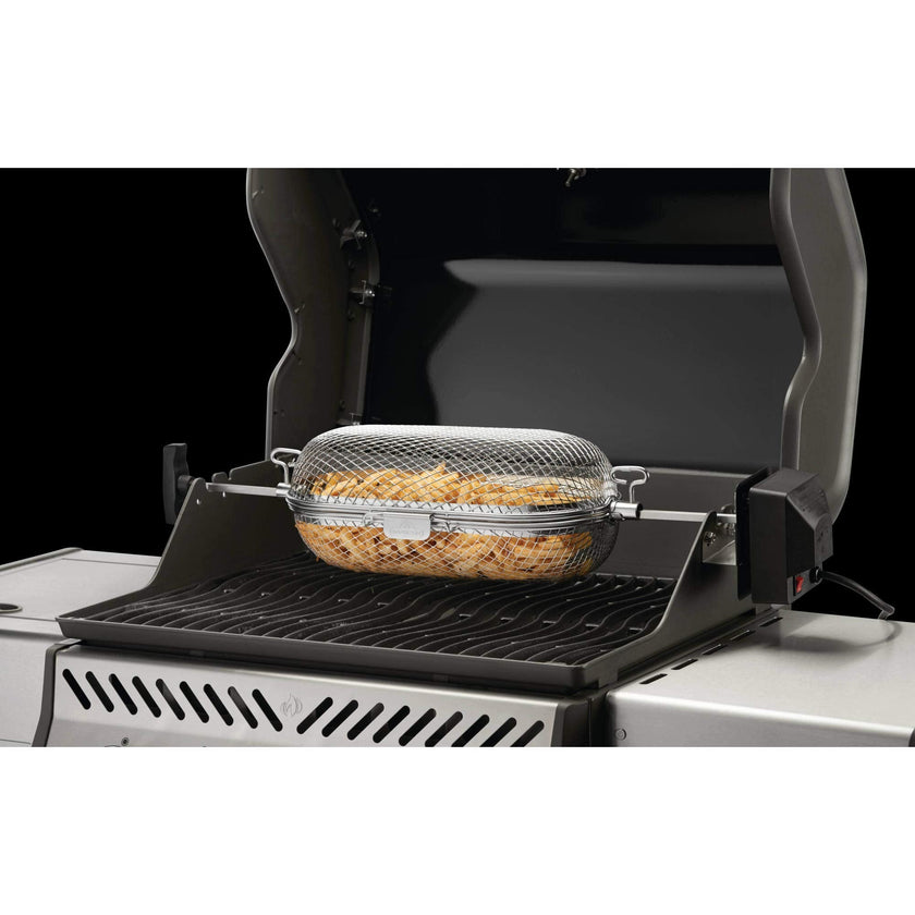 Napoleon Rotisserie Grill Basket Accessory in Stainless Steel - 64000 - Fits All Standard Spit Rods, Best for Even Cooking of Wings, Fries and Roasted Veggies 🍁 All In One Marketplace Canada