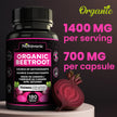 *BONUS SIZE* 180 Capsules of High Potency Organic Beetroot Capsules | 1,400mg per serving (700mg per capsule x2) Canadian Made Beet Root Powder | Antioxidant Support | Support Active Energy Lifestyle | A Natural Super Food | Quality Assured