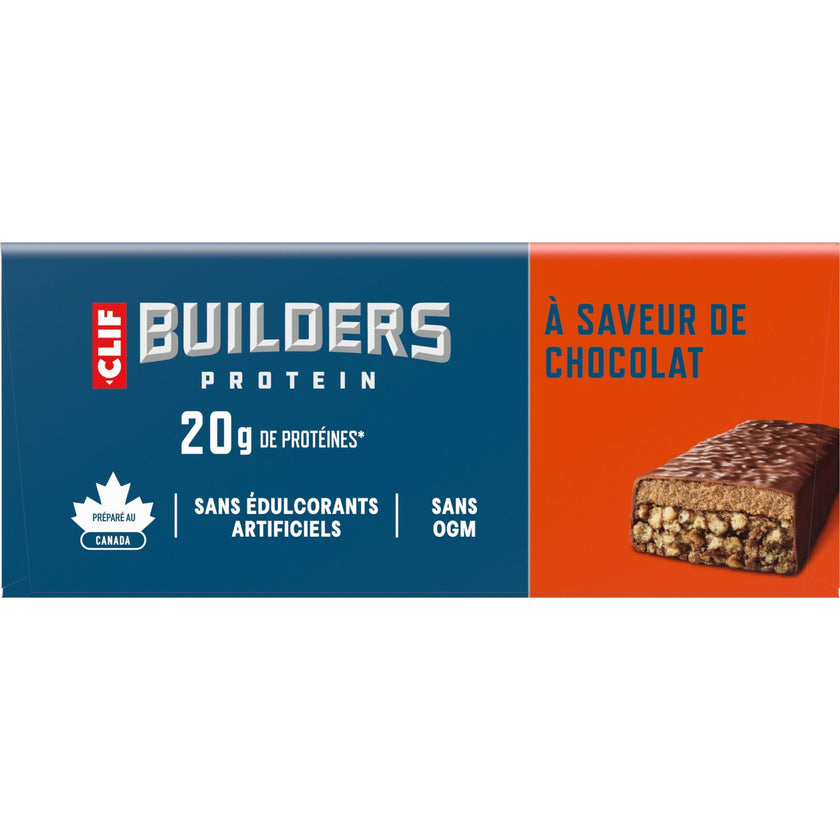 CLIF BUILDERS Protein Bars, Chocolate Flavour, 20g of Protein, Prepared in Canada, Gluten Free, No Artificial Sweeteners, 68 g (Pack of 12) 🍁 All In One Marketplace Canada