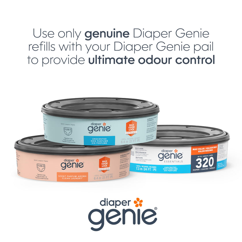 Diaper Genie Essentials Round Refill 8-Pack, Unscented, Fits Complete Pails 🍁 All In One Marketplace Canada