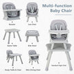 INFANS 8 in 1 Baby High Chair, Convertible Highchair for Babies and Toddlers, Infant Dining Booster Seat, Building Block Table, Kids Stool Table Chair Set with Removable Tray (Grey) 🍁 All In One Marketplace Canada