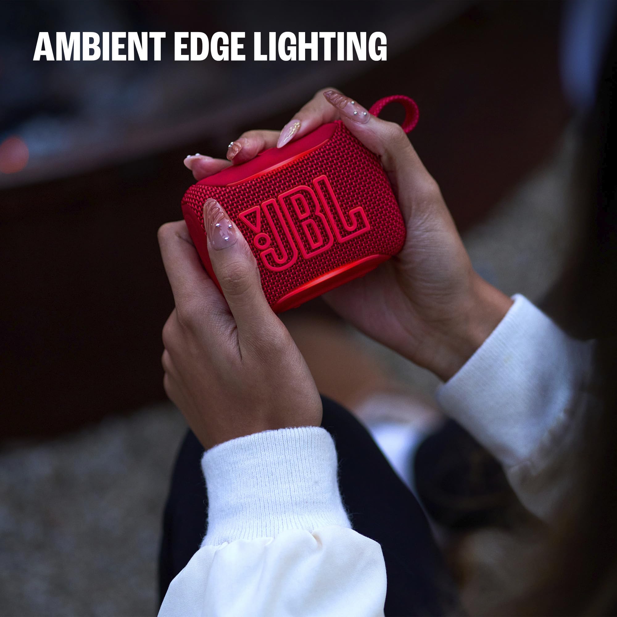 JBL Go 5 - Ultra-Portable Waterproof & Drop-Proof Speaker with JBL Legendary Sound & Ambient Edge Lighting, AirTouch Instant Stereo Pairing or Link Multiple Compatible Speakers via Auracast™ (Squad) 🍁 All In One Marketplace Canada