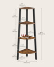 VASAGLE Corner Shelf Stand, 4-Tier Corner Bookshelf, Industrial Ladder Shelf, Plant Stand for Living Room, Office, Kitchen, Rustic Brown and Matte Black ULLS34X 🍁 All In One Marketplace Canada