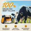 Beef Tallow Skincare Moisturizer for Face: 100% Grass-Fed Beef Tallow Balm - All Natural Tallow Face Cream Soft Smooth for Eczema and Dry Skin 4oz 🍁 All In One Marketplace Canada