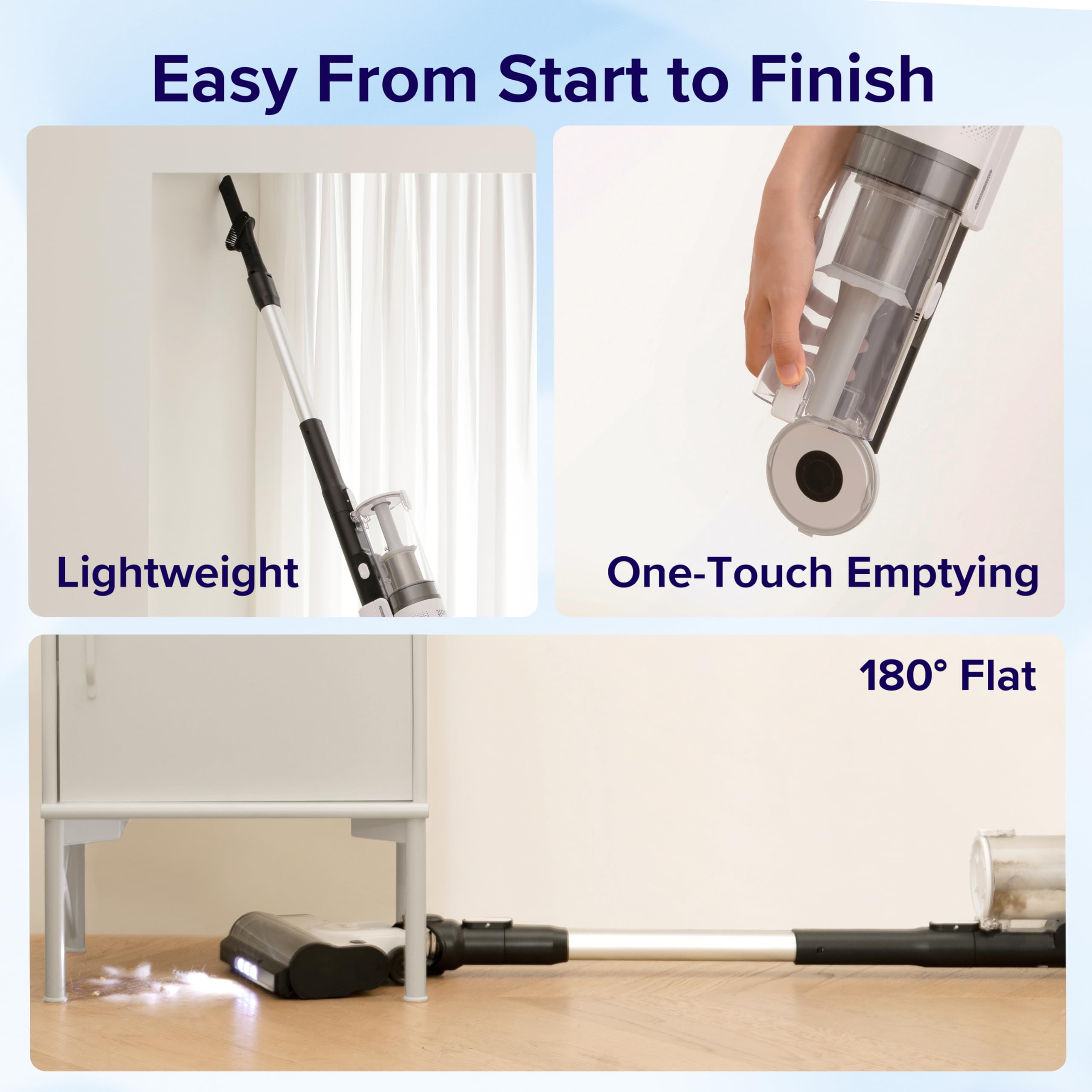 Levoit Cordless Vacuum Cleaner, Stick Vac with Tangle-Resistant Design, Up to 50 Minutes, Powerful Suction, Rechargeable, Lightweight, and Versatile for Carpet, Hard Floor, Pet Hair 🍁 All In One Marketplace Canada