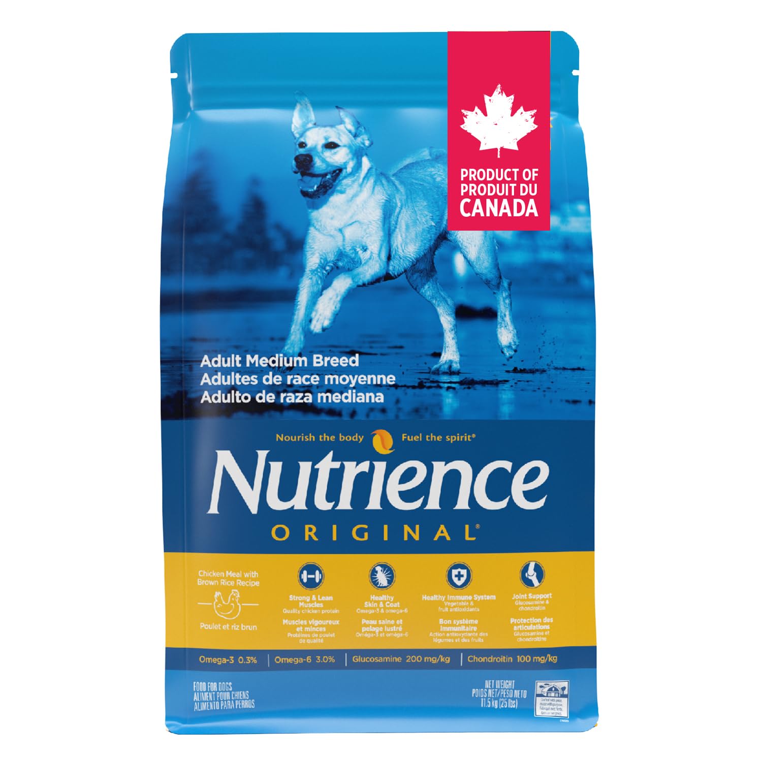Nutrience Original Adult Medium Breed Dog Food, Chicken & Brown Rice, 11.5 kg 🍁 All In One Marketplace Canada