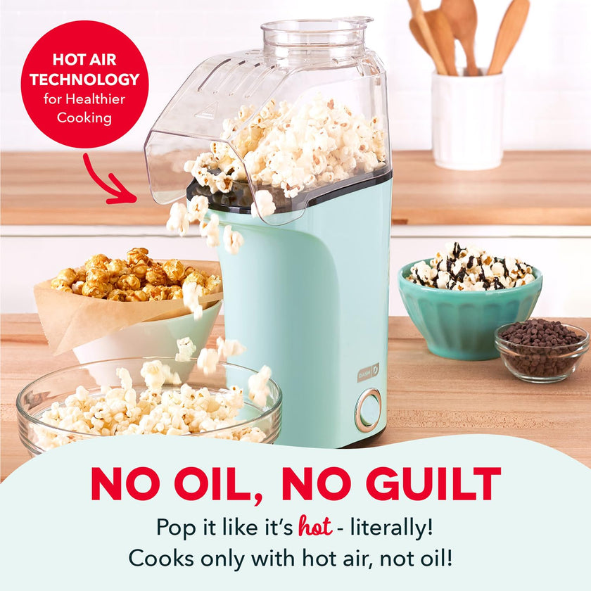 Dash Fresh Pop Popcorn Maker, 16-Cup Hot Air Popper, Aqua 🍁 All In One Marketplace Canada