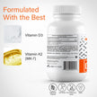 ATP LAB Vitamin D3K2 Supplement - 60 Vegetarian Capsules - 60 Day Supply - Plant-Based K2 MK-7 60 mcg & D3 1000 IU - Supports Bone & Teeth Health 🍁 All In One Marketplace Canada