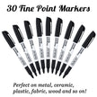 Shuttle Art Permanent Markers, 30 Pack Black Permanent Marker set,Fine Point, Works on Plastic,Wood,Stone,Metal and Glass for Doodling, Marking… 🍁 All In One Marketplace Canada