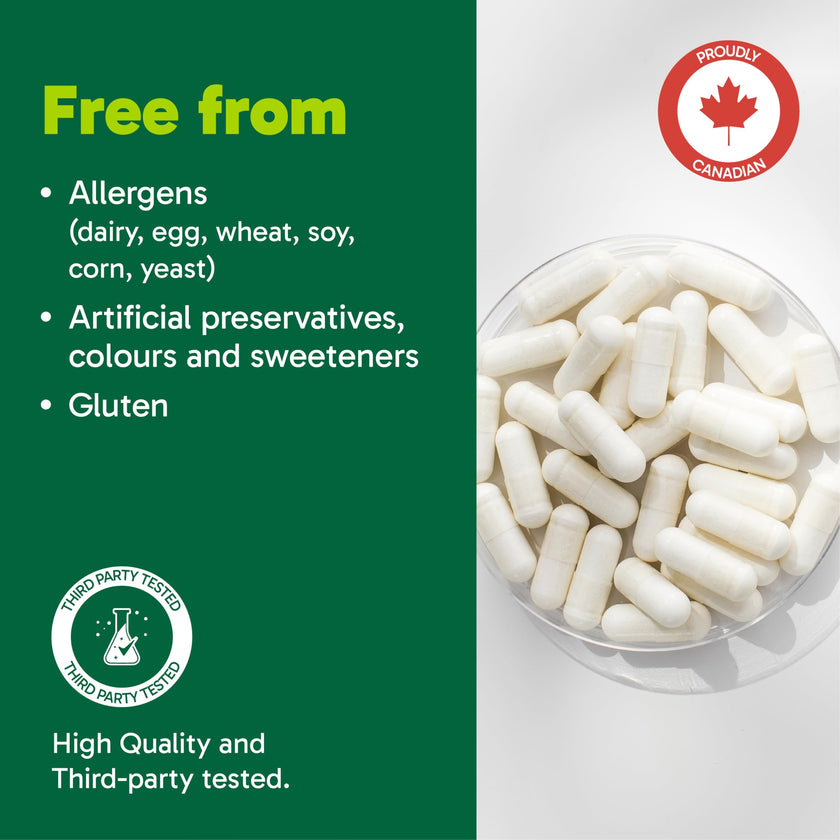 Organika Canadian-Made Taurine Ultra Strength- 1000mg- Supports Cardiovascular Health, 3000mg Daily Dose- 240vcaps 🍁 All In One Marketplace Canada