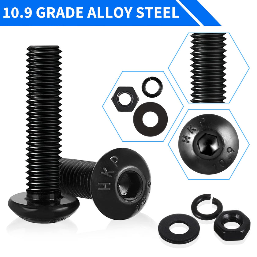 1705 Pcs Machine Screw Assortment Kit, M2 M3 M4 M5 Metric Bolts and Nuts Kit with Lock and Flat Washers, Hex Button Head 10.9 Alloy Steel Cap Screw Set with Allen Wrench 🍁 All In One Marketplace Canada