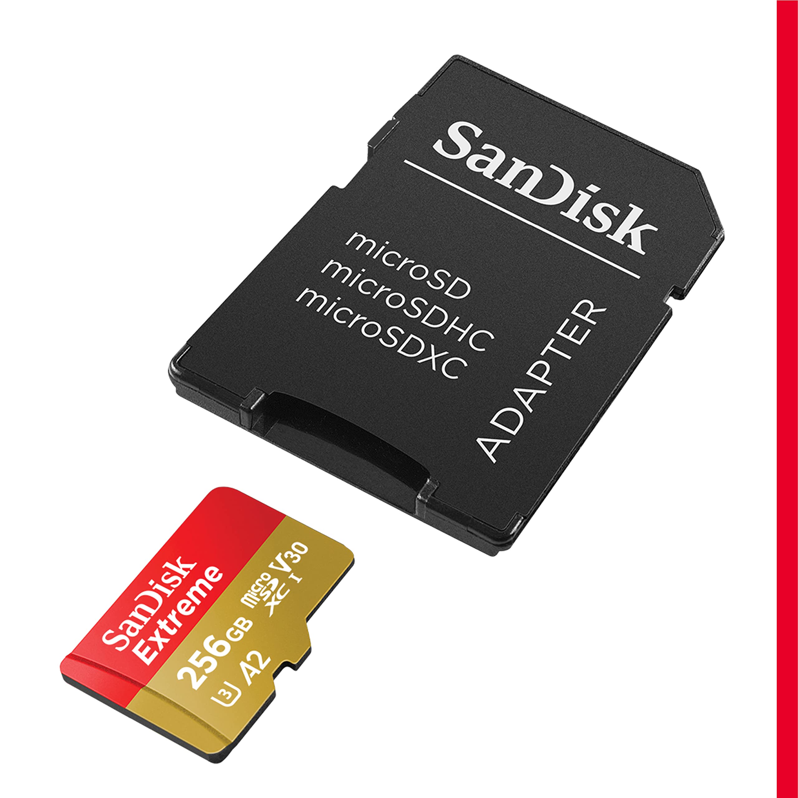 SanDisk 256GB Extreme microSDXC UHS-I Memory Card with Adapter - C10, U3, V30, 4K, 5K, A2, Micro SD Card - SDSQXAV-256G-GN6MA 🍁 All In One Marketplace Canada