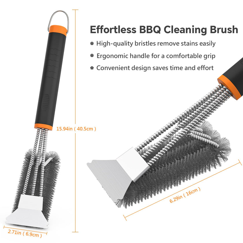 Fixmend 2 Pack BBQ Grill Brush, 15