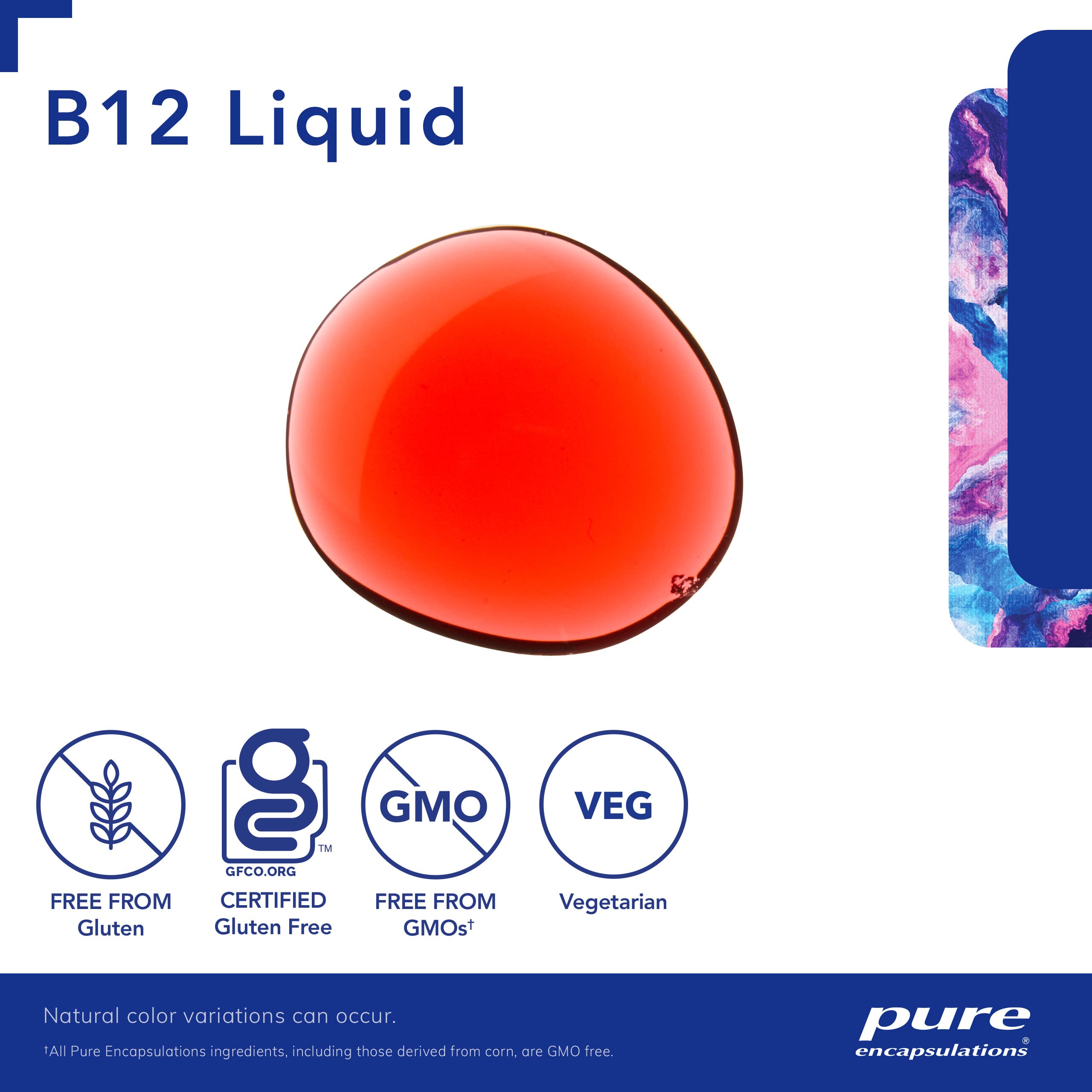 Pure Encapsulations B12 Liquid - B12 as Methylcobalamin - For Energy Metabolism & Red Blood Cell Formation - Liquid Drops - 30 mL 🍁 All In One Marketplace Canada