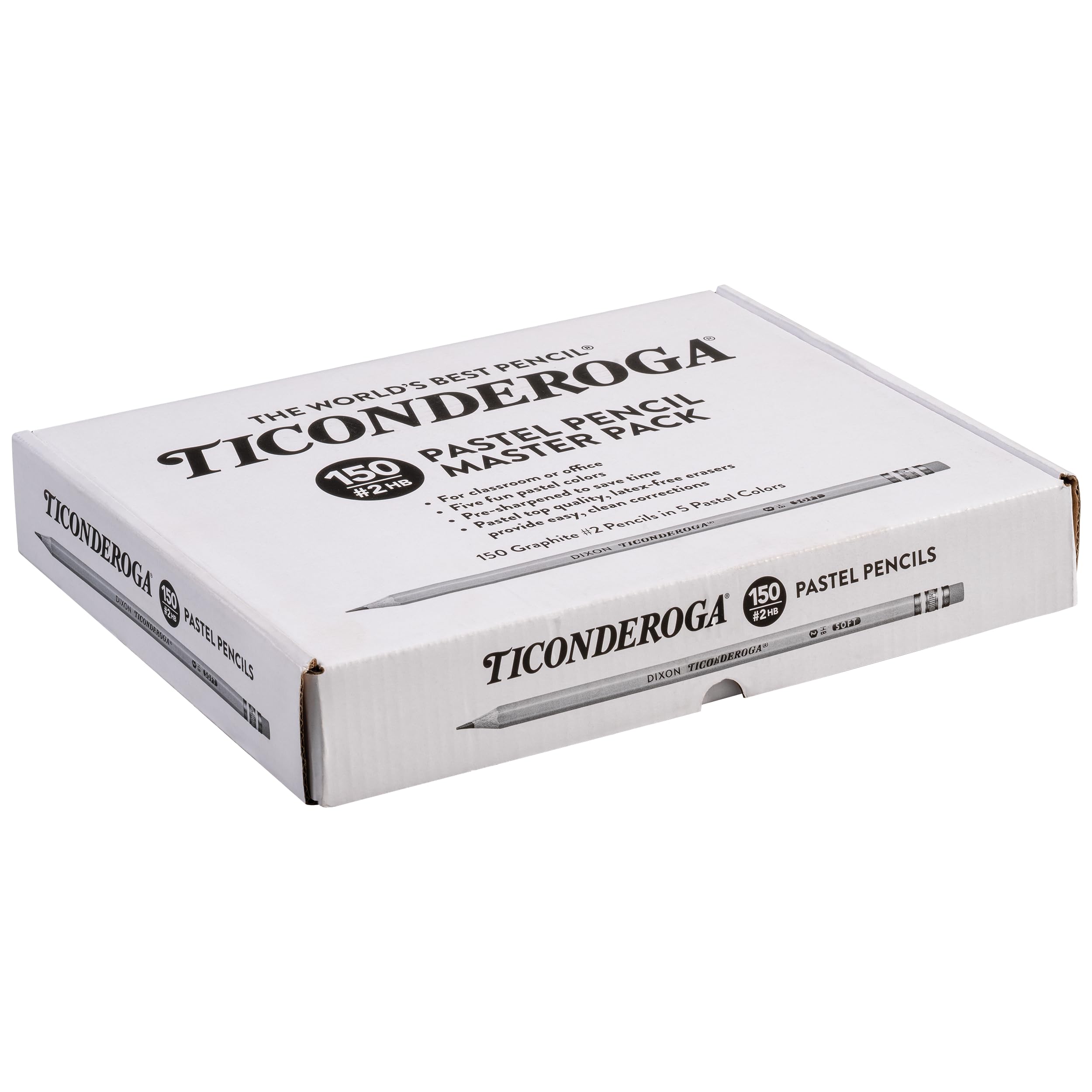 Ticonderoga Wood-Cased Pencils Master Pack, Pre-Sharpened, #2 HB Soft, Pastel Colors, 150 Count 🍁 All In One Marketplace Canada