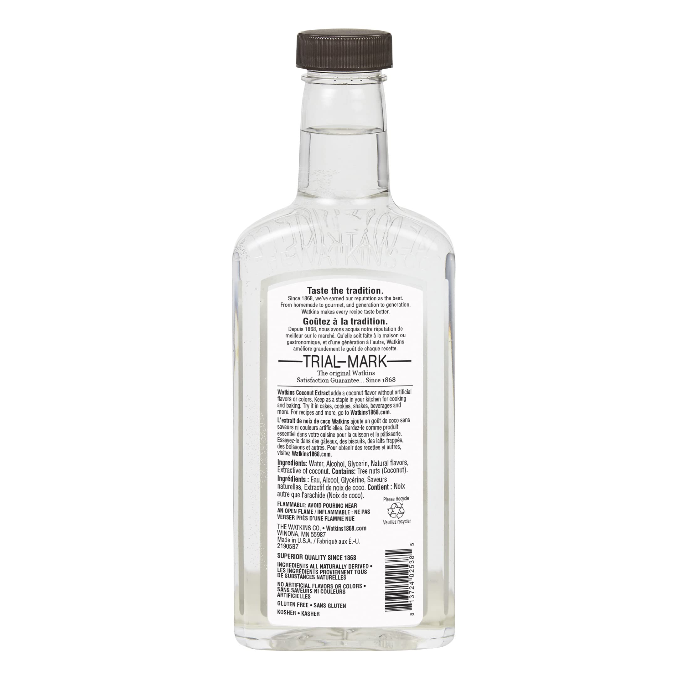 Watkins Coconut Extract with Other Natural Flavors, Non-GMO, Kosher, 325ml, 1 Count 🍁 All In One Marketplace Canada