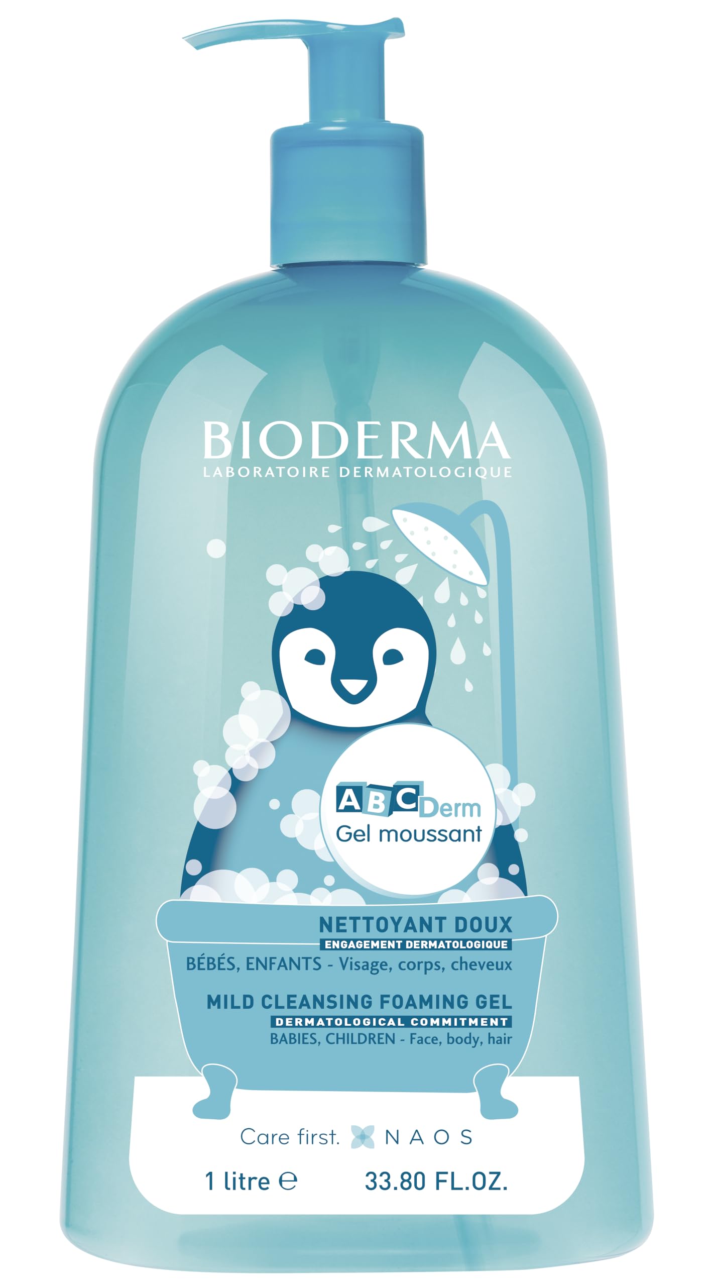 Bioderma ABCDerm Foaming Gel, Gentle Skin Cleanser and Moisturizing Body Wash for Babies and Children, 33.8 Fl Oz 🍁 All In One Marketplace Canada