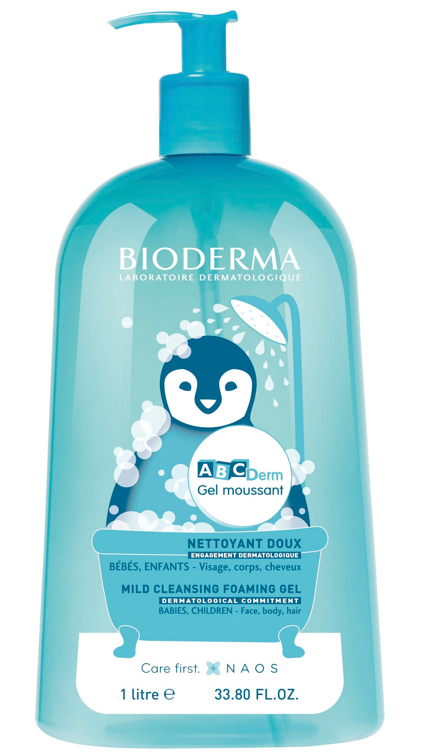 Bioderma ABCDerm Foaming Gel, Gentle Skin Cleanser and Moisturizing Body Wash for Babies and Children, 33.8 Fl Oz 🍁 All In One Marketplace Canada
