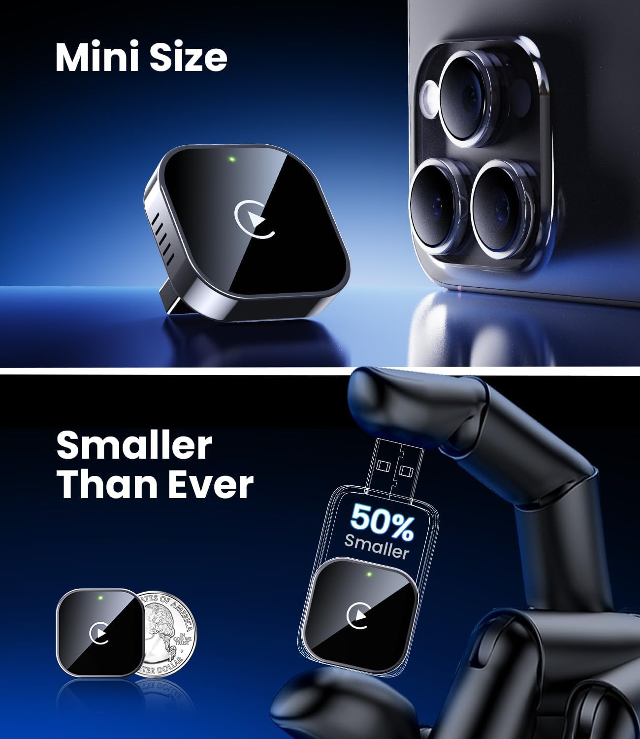 Teeran Wireless CarPlay Adapter for iPhone (2026 Upgraded), Mini Plug & Play for Cars with Factory Wired Apple CarPlay, Fast & Stable Connection, Easy Setup, Wide Vehicle Compatibility USB & USB C 🍁 All In One Marketplace Canada