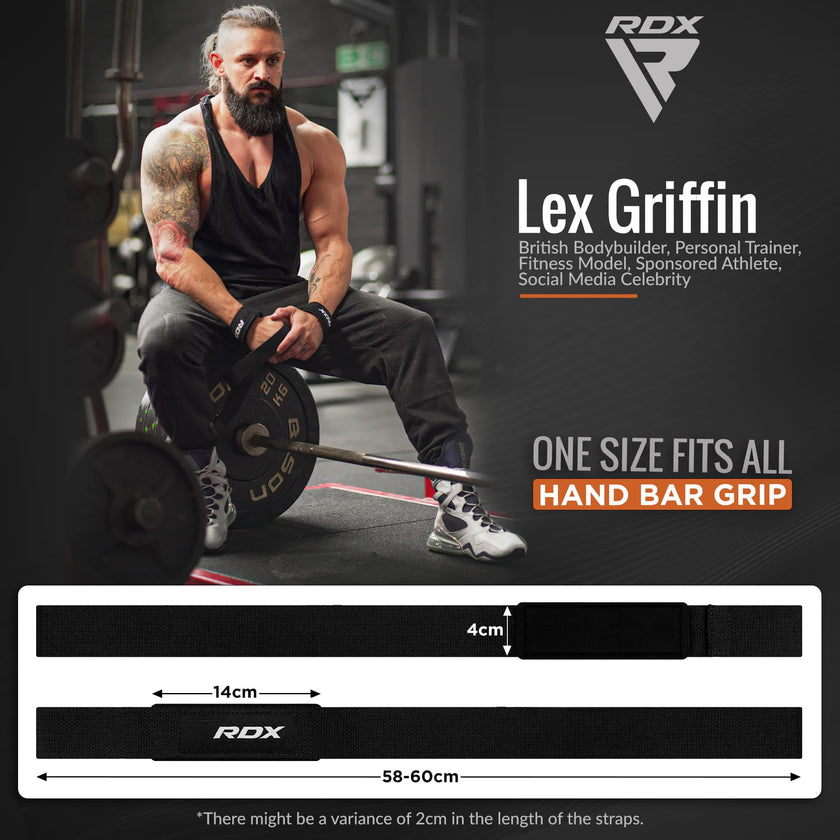 RDX Lifting Straps for Weightlifting –100% Cotton Heavy Duty Gym Wrist Strap with 5MM Neoprene Padding, 60CM Anti-Slip Hand Grip Wraps for Deadlifts Powerlifting Workouts Strength Training, Men Women 🍁 All In One Marketplace Canada