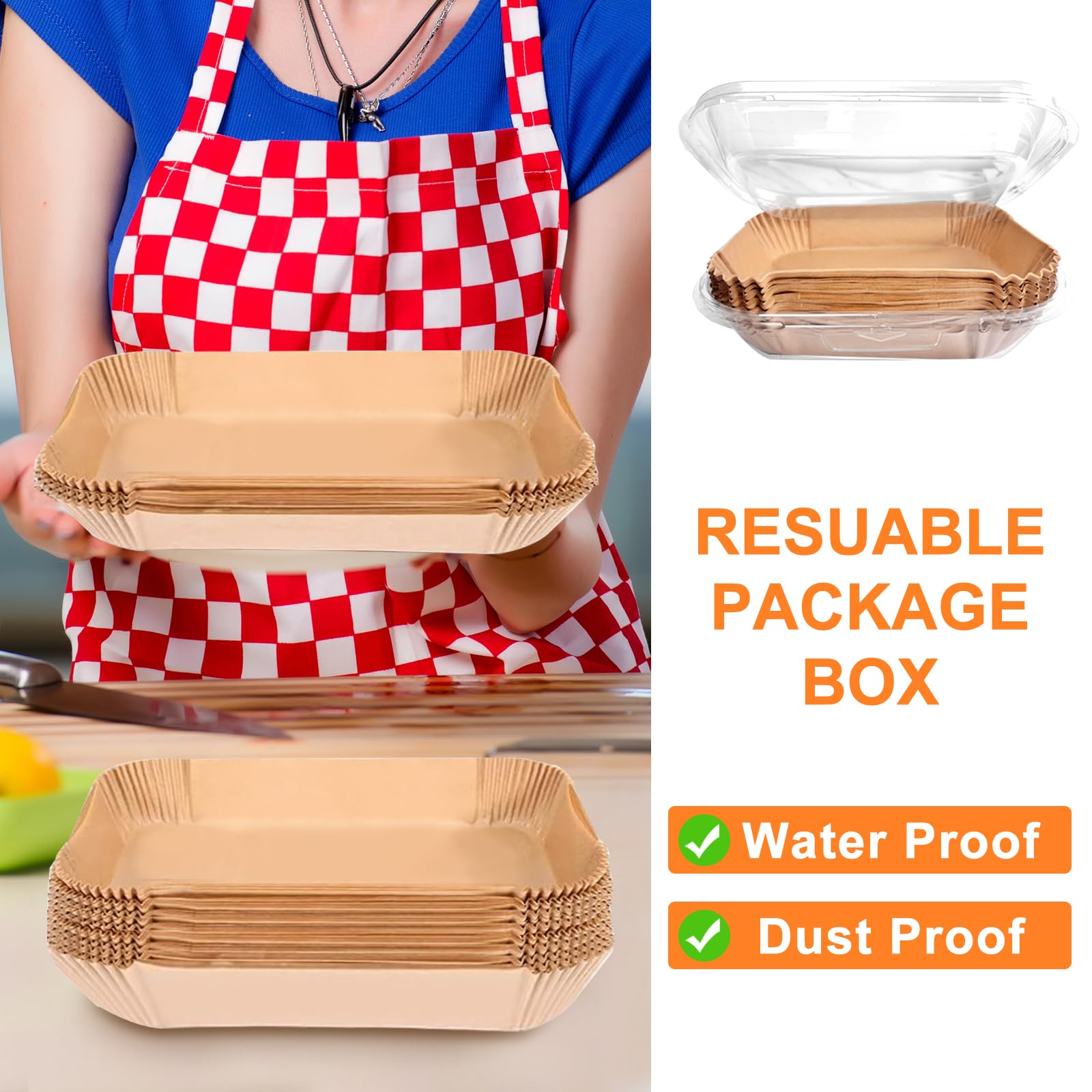 200PCS Air Fryer Liners for Ninja: Higher Non-Stick Disposable Parchment Paper Liner for Ninja DZ201/DZ401 Dual Airfryer Baking - Food Grade Ninja Air Fryer Accessories - Rectangle 8.6 x 5.5 inch 🍁 All In One Marketplace Canada