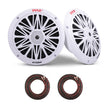 Pyle 6.5 Inch Dual Marine Speakers - 2 Way Waterproof and Weather Resistant Outdoor Audio Stereo Sound System with 200 Watt Power, Poly Carbon Cone and Butyl Rubber Surround - 1 Pair (White) 🍁 All In One Marketplace Canada