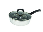 HENCKELS Non-Stick 4 Cup Egg Poacher with Glass Lid, Silver, Black, 🍁 All In One Marketplace Canada