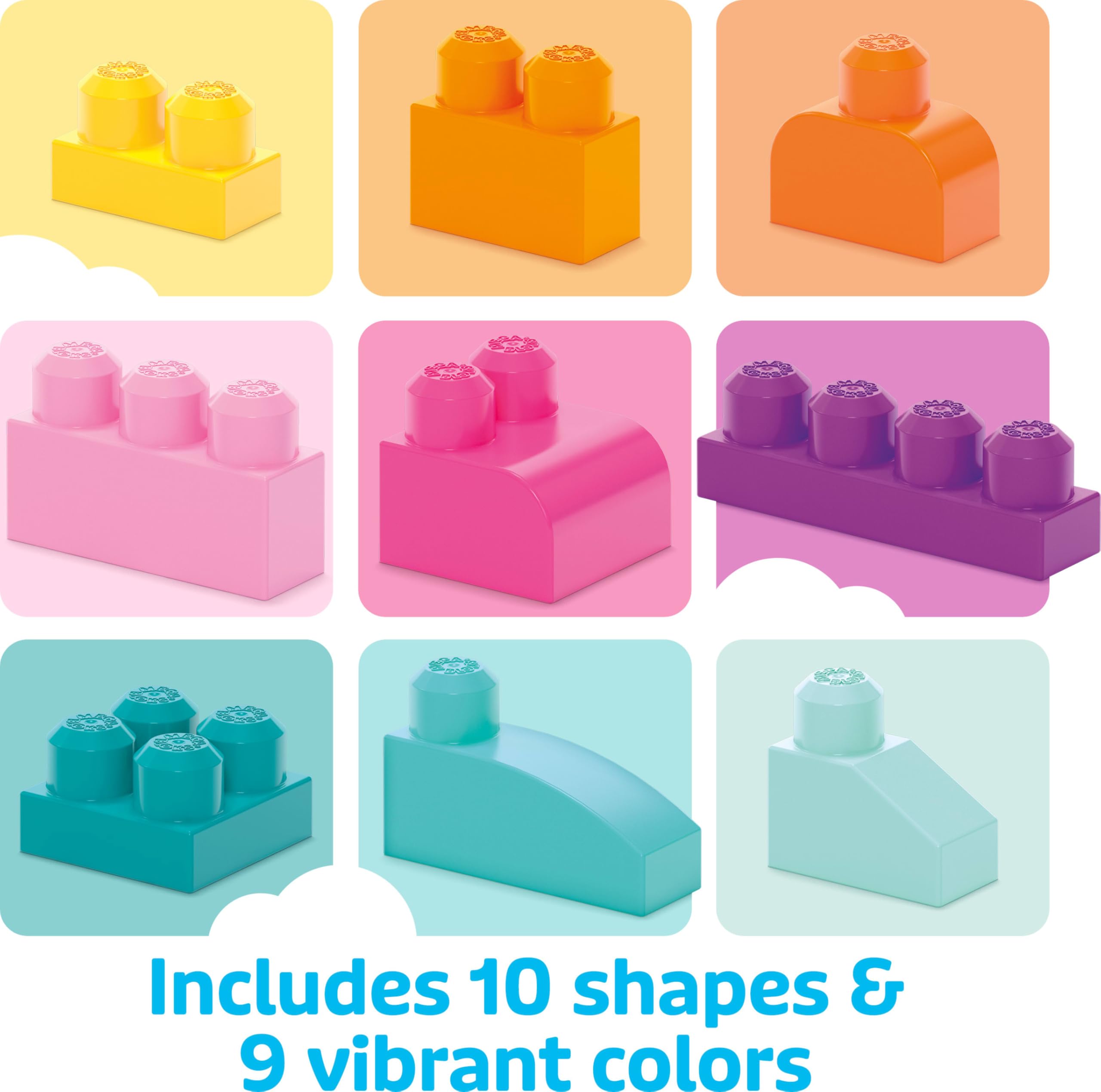 MEGA BLOKS First Builders Toddler Blocks Toys Set, Big Building Bag Collection with 80 Pieces and Storage, Pink, Ages 1+ Years 🍁 All In One Marketplace Canada