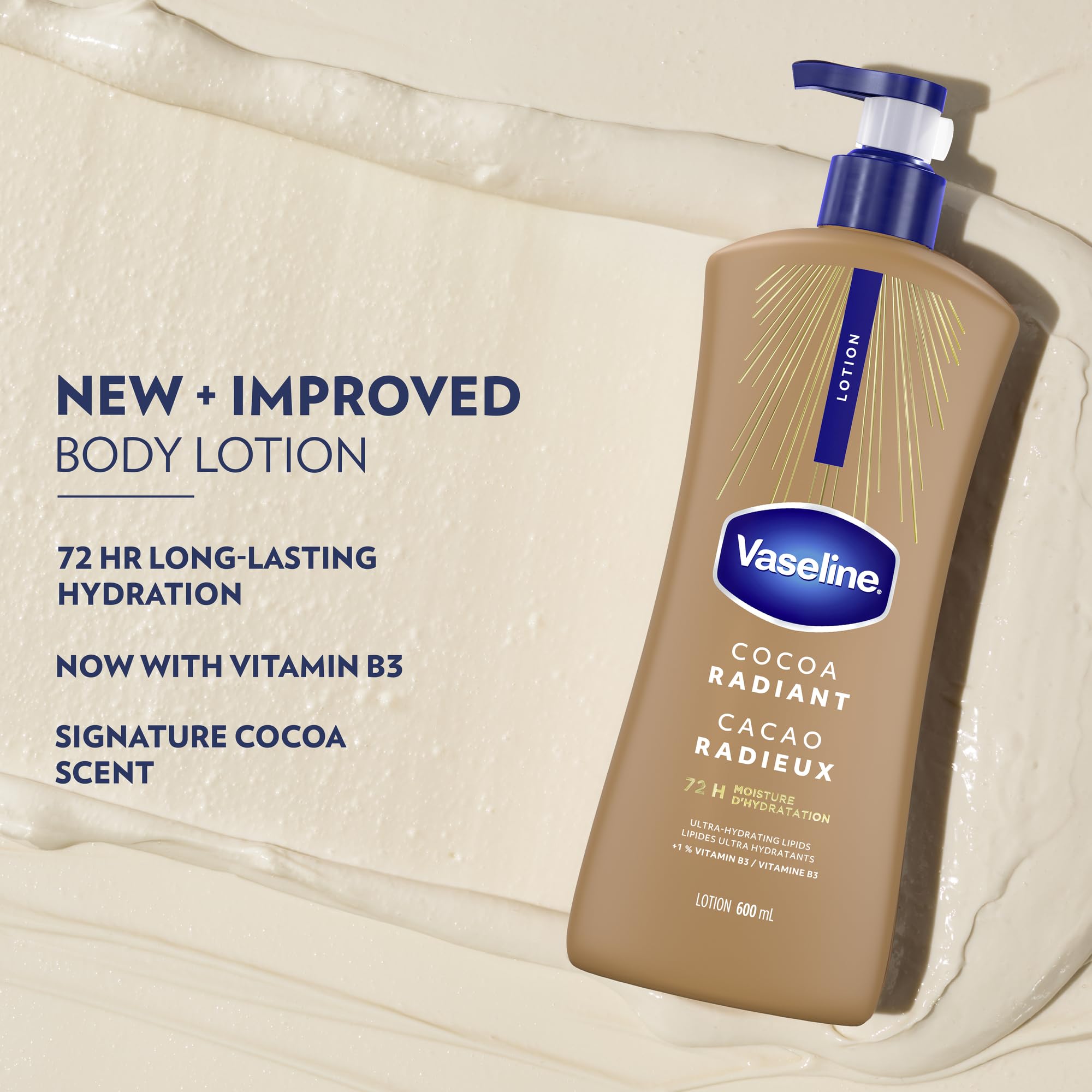 Vaseline Cocoa Radiant Lotion Ultra-Hydrating 72H Moisture, 600mL, 3-Pack 🍁 All In One Marketplace Canada