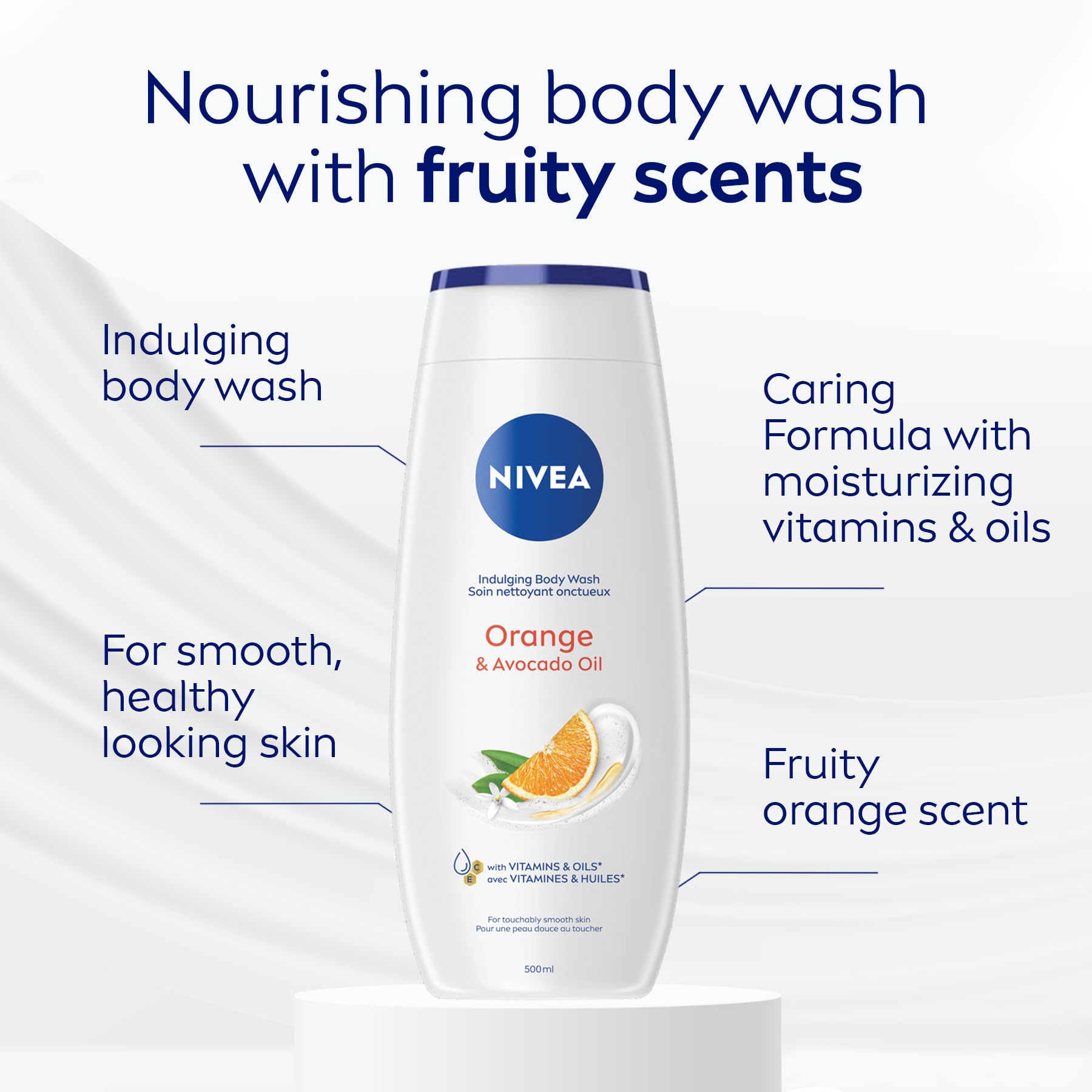 NIVEA Orange & Avocado Oil Body Wash, 3x500ml 🍁 All In One Marketplace Canada