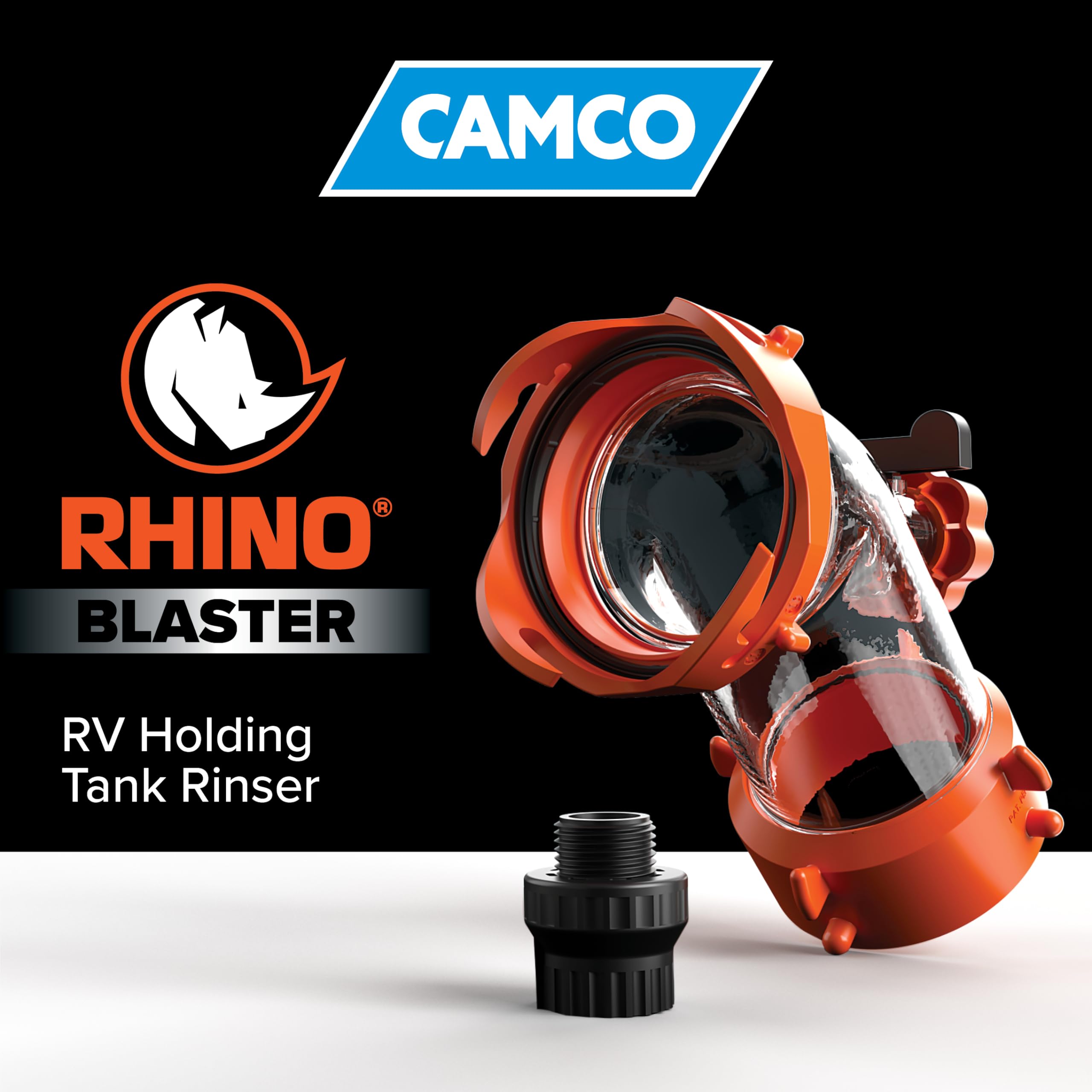 Camco Rhino Blaster — Camper Holding Tank and RV Portable Waste Tank Rinser — Provides Thorough RV Tank Cleaning — Features a Backflow Preventer & 45-Degree Clear Elbow Adapter (39080) 🍁 All In One Marketplace Canada