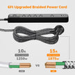 2 Pack Power Bar Surge Protector - 5 Widely Spaced Outlets 3 USB Charging Ports(2 USB C), 1875W/15A with 6Ft Braided Extension Cord, Flat Plug, Overload Surge Protection, Wall Mount for Home Office 🍁 All In One Marketplace Canada