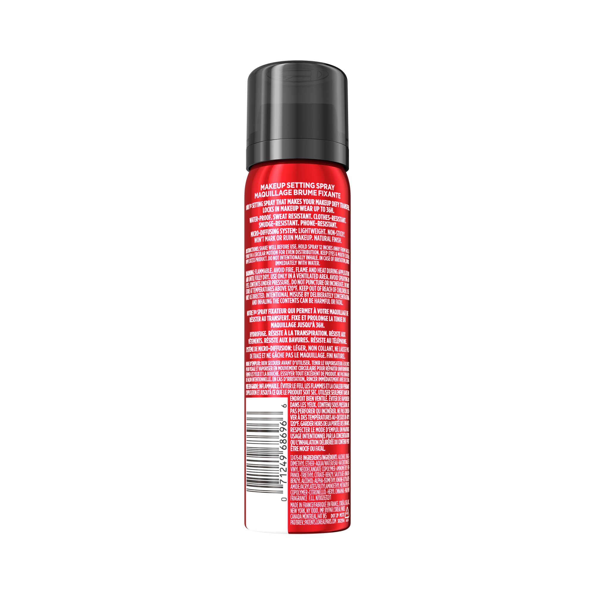 L’Oréal Paris Infallible 3-Second Makeup Setting Spray, Makeup, Microfine Mist for up to 36H Wear, Lightweight, Transfer Proof, Waterproof, Dries in 3 seconds, 75ml 🍁 All In One Marketplace Canada