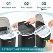 EUHOMY Countertop Ice Maker Machine with Handle, 26.4lbs Per Day, 9 Ice Cubes Ready in 6 Mins, Auto-Cleaning Portable Ice Maker with Basket and Scoop, for Home/Kitchen/Camping/RV (Black) 🍁 All In One Marketplace Canada