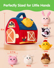hahaland Montessori Baby Toys 6-12 Months - Surprise Barn with Stuffed Farm Animals Toys for Babies with Rattle & Mirror, Sensory Toys for Babies Boy Girl, Travel Toys for Toddlers 1-3 🍁 All In One Marketplace Canada