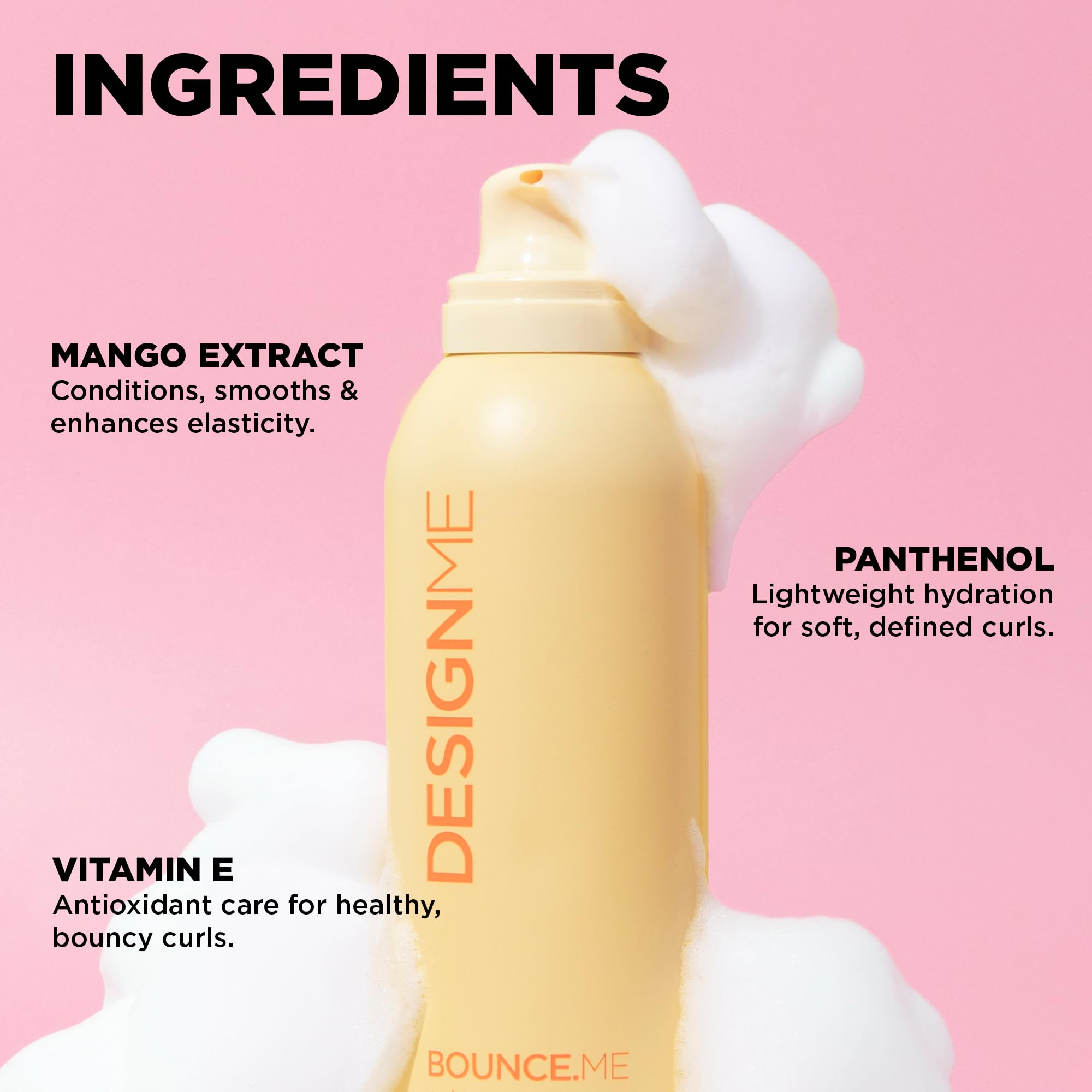 Design.Me BOUNCE.ME Curl Mousse | Lightweight Curl Defining for Wavy & Curly Hair | Frizz Control, Humidity Resistant, Alcohol-Free Mousse for Hair Styling | CGM Approved 🍁 All In One Marketplace Canada