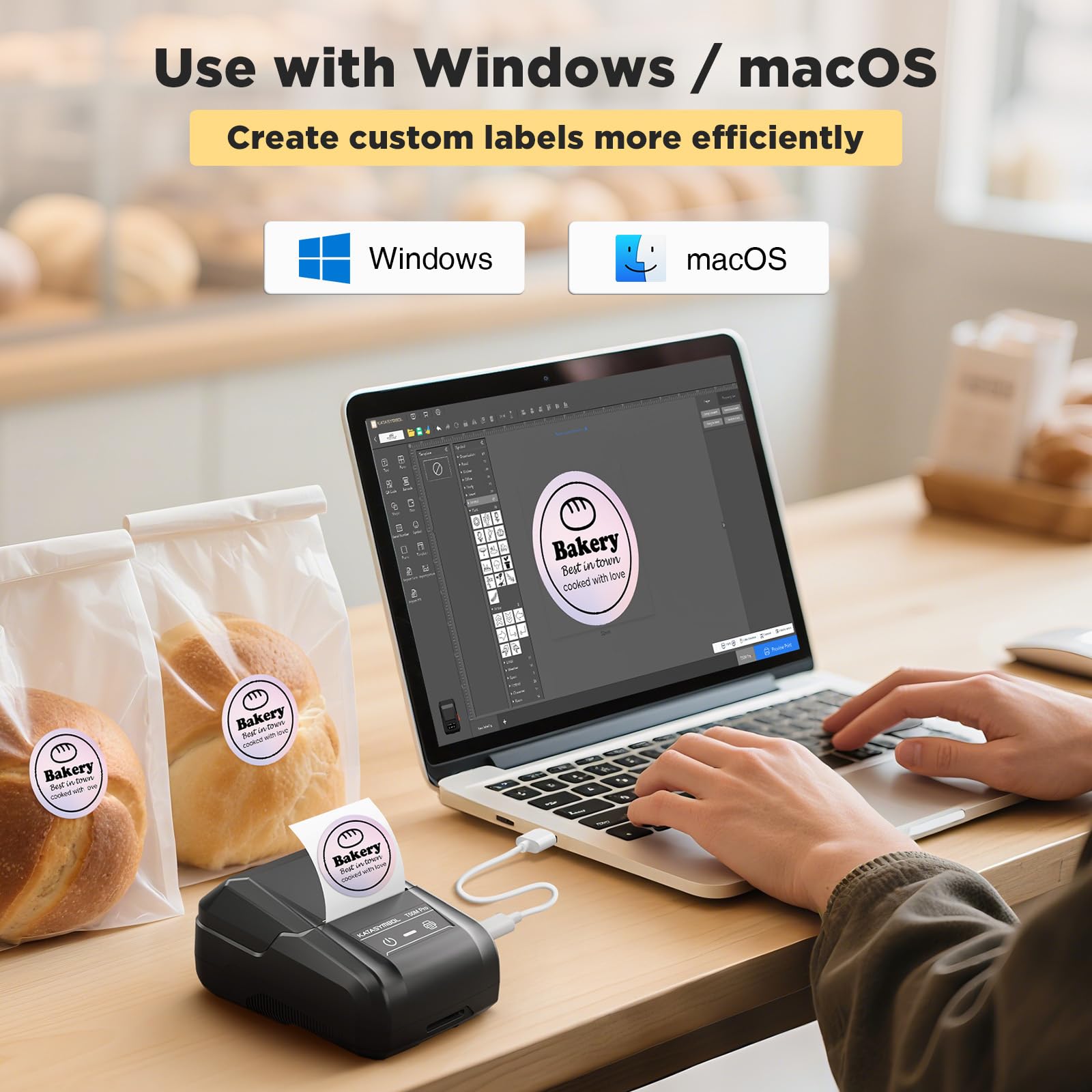 SUPVAN T50M Pro Bluetooth Label Maker Machine with Tape, Wide Waterproof Label, Versatile App with 30 Fonts and 660+ Icons, Inkless Labeler for Home, Kitchen, School, Office Organization, Set 1 🍁 All In One Marketplace Canada