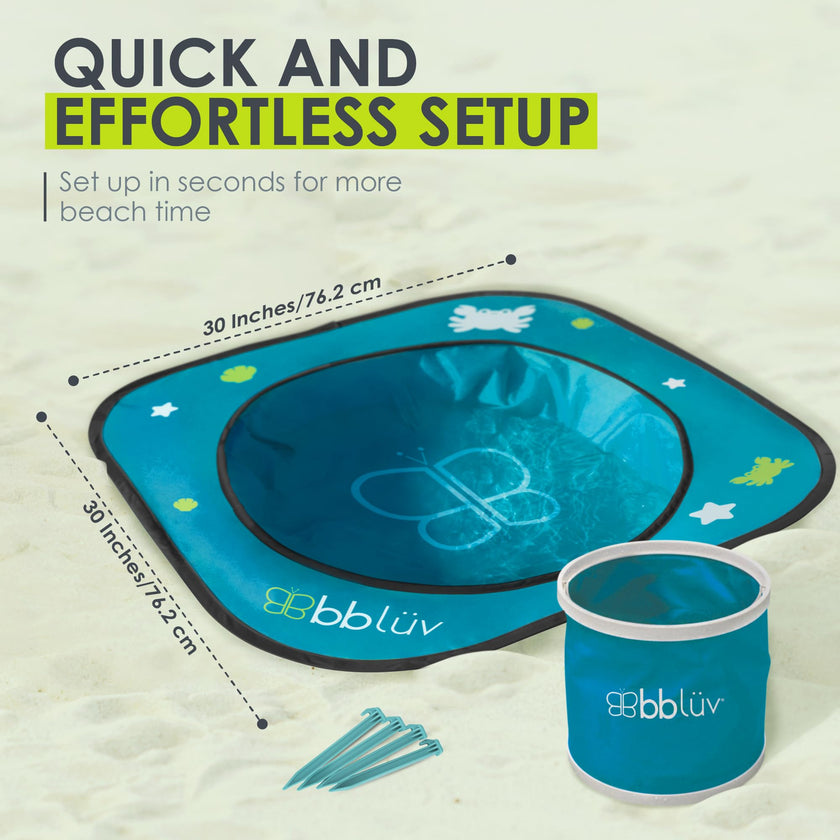 bblüv Arenä Pop-Up Beach Pool for Infants - Easy Clean - Waterproof Material- Instant Setup - Compact Foldable Bucket - Safe Cooling Space - Anchors for Stability - Ultimate Summer Fun for Your Baby 🍁 All In One Marketplace Canada