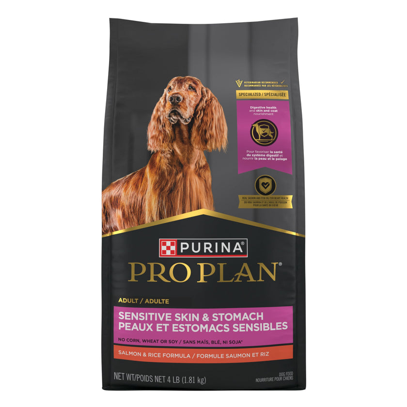 Purina Pro Plan Sensitive Skin & Stomach Dry Dog Food, Salmon & Rice - 1.81 kg Bag 🍁 All In One Marketplace Canada