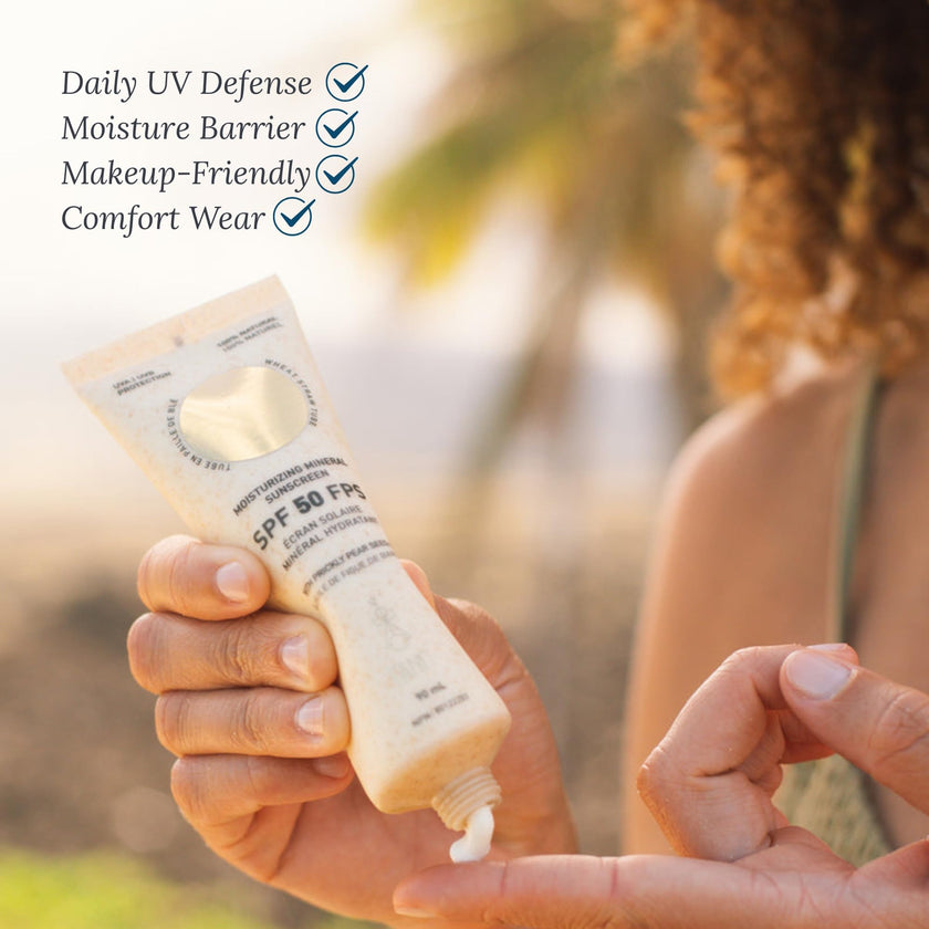 TANIT Moisturizing Mineral Sunscreen SPF 50, 90ml, Broad-Spectrum UVA/UVB Protection, Hydrating Non-Greasy Face & Body Cream with Prickly Pear Seed Oil, Coconut + Vanilla Scent, Vegan, Water-Resistant 🍁 All In One Marketplace Canada