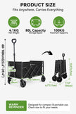Hikenture Wagon Cart Foldable, Ultra-Compact Small Utility Folding Wagon, Heavy Duty Grocery Cart with All-Terrain Wheels, Portable Collapsible Wagon for Garden, Beach, Shopping, Camping, Sports 🍁 All In One Marketplace Canada