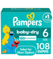 Pampers Baby Dry Diapers - Size 6, 108 Count, Absorbent Disposable Diapers 🍁 All In One Marketplace Canada