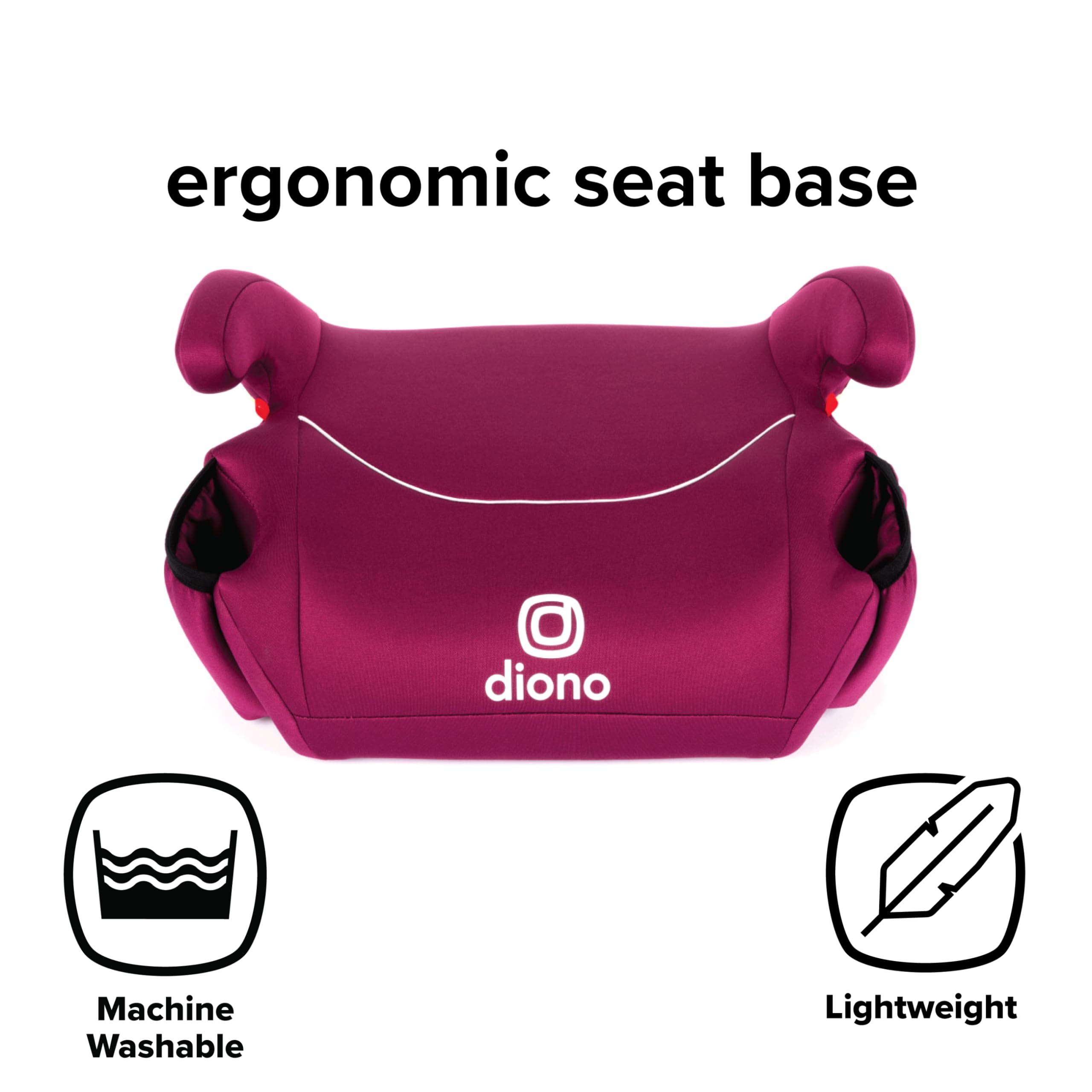 Diono Solana 2022, No Latch, Pack of 2 Backless Booster Car Seats, Lightweight, Machine Washable Covers, Cup Holders, Pink 🍁 All In One Marketplace Canada